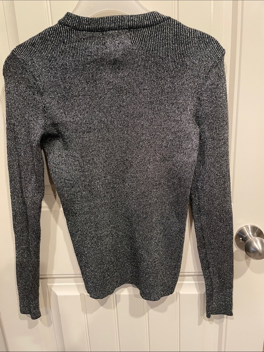 Goldie Shimmery Charcoal Metallic Crewneck Sweater - Picture 5 of 5